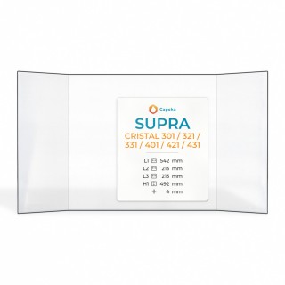 Supra CRISTAL Glass Panel - Prismatic Fireplace Insert