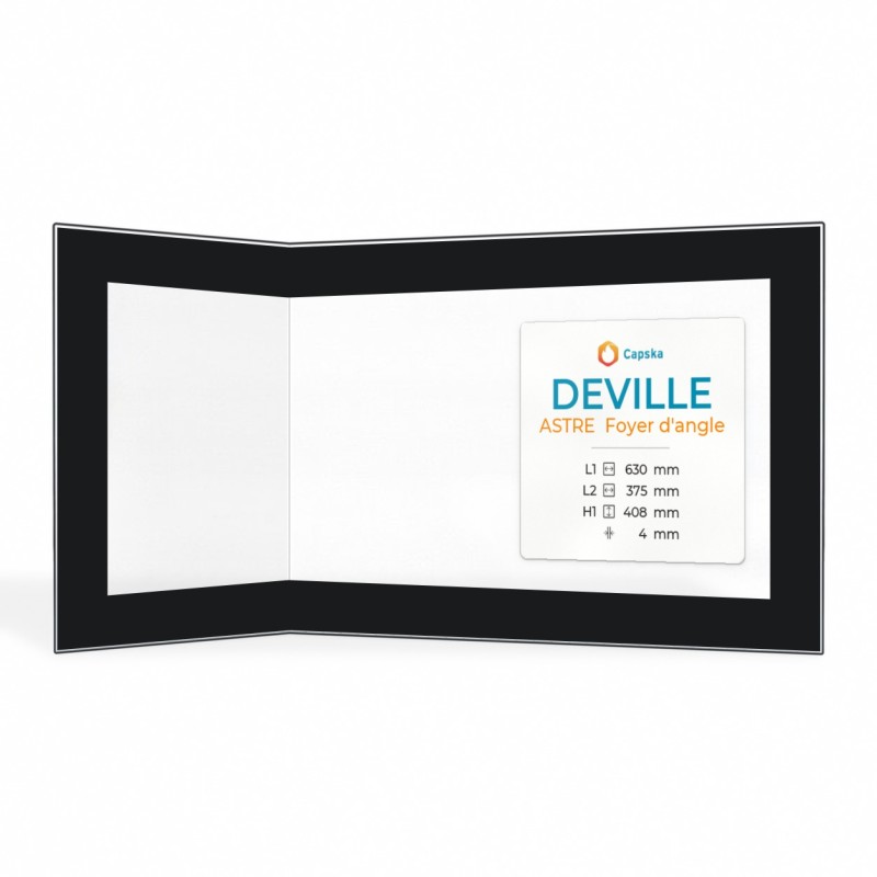 Deville ASTRE FOYER D'ANGLE Glas - Gefaltet Kaminglas für Kaminofen