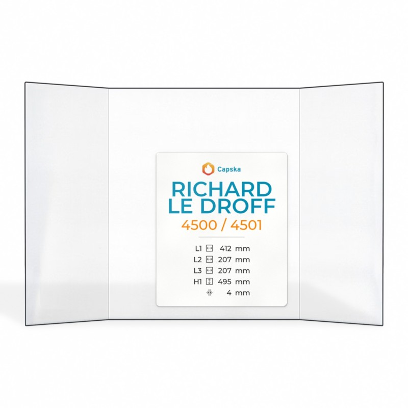Richard Le Droff 4500 / 4501 Glass - Prismatic Panel for Fireplace Insert
