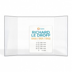 Richard Le Droff 5100 / 5101 / 5102 Glass - Prismatic glass panel for fireplace insert