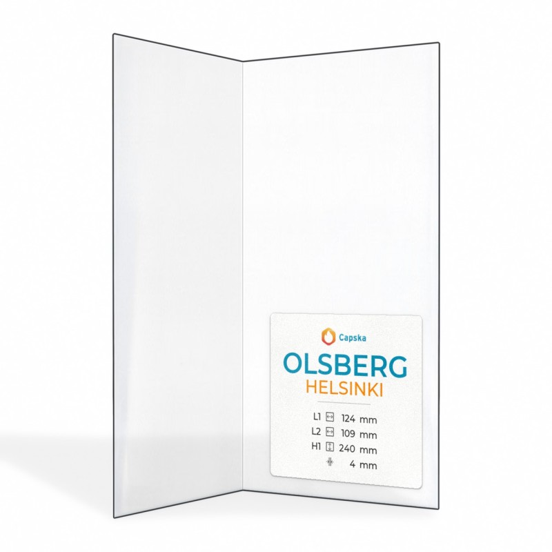 Olsberg HELSINKI Glas - Gefaltet Kaminglas für Kaminofen