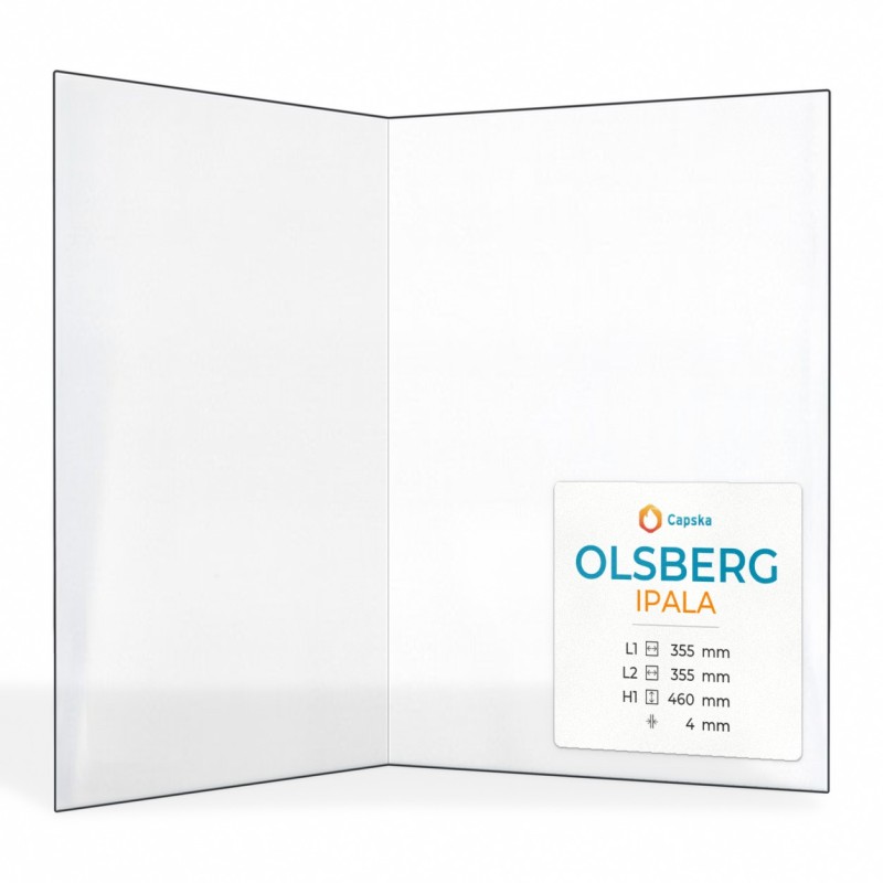 OLSBERG IPALA Glass - Folded Glass Panel for Wood Burning Stove