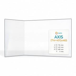 Vitre Axis (714+401)X465 - Verre Pliée pour insert