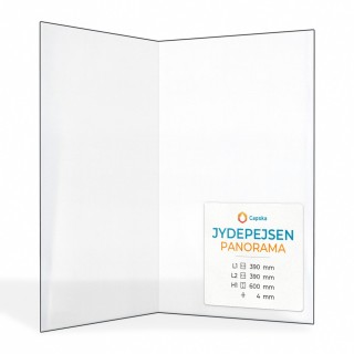 Jydepejsen PANORAMA Glas - Gefaltet Gebohrt mit Siebdruck Kaminglas