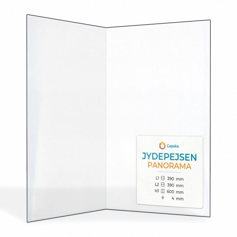 Vitre Jydepejsen PANORAMA - Verre Pliée Percé sérigraphié pour poêle à bois