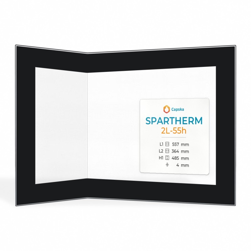 Vitre Spartherm 2L-55H - Verre Pliée Sérigraphié pour poêle à bois
