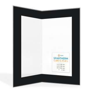Spartherm CUBO S, M ET L Glas - Gefaltet Siebdruck Kaminglas