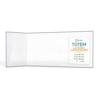 Vetro Totem LATERAL HORIZON 901 - Vetro Piegato per caminetto