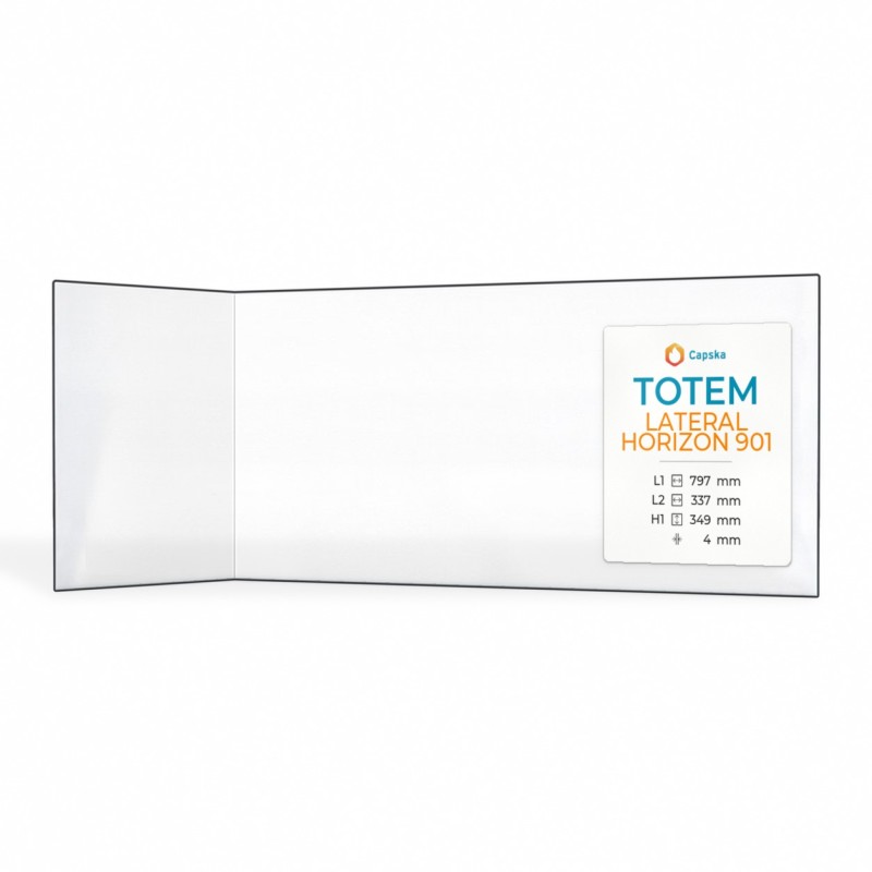 Vitre Totem LATERAL HORIZON 901 - Verre Pliée pour insert