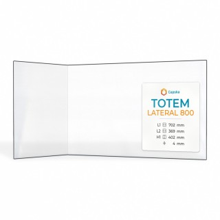 Vetro Totem LATERAL 800 - Vetro Piegato per inserto camino