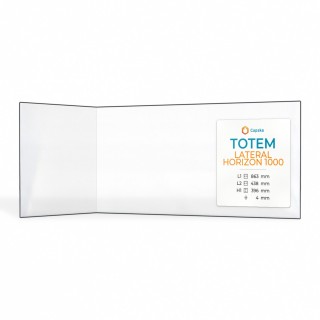 Vetro Totem LATERAL HORIZON 1000 - Vetro Piegato per inserto camino