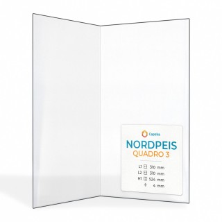 Vetro Nordpeis QUADRO 3 - Vetro Piegato per stufa a legna