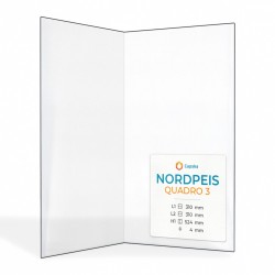 Nordpeis QUADRO 3 Glas - Gefaltet Kaminglas für Kaminofen