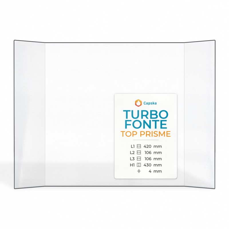 Turbo Fonte TOP PRISME Glas - Prismatisch Kaminglas