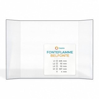 Fonteflamme BELFONTE Glas - Prismatisch Kaminglas für Kaminofen