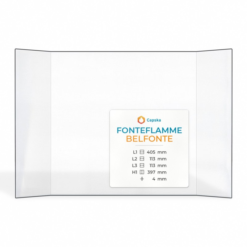 Vitre Fonteflamme BELFONTE - Verre Prismatique pour poêle à bois