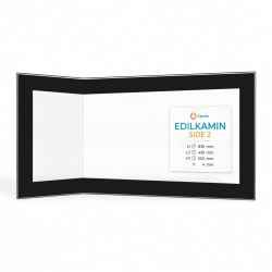 Vitre Edilkamin SIDE 2 - Verre Pliée Sérigraphié pour insert