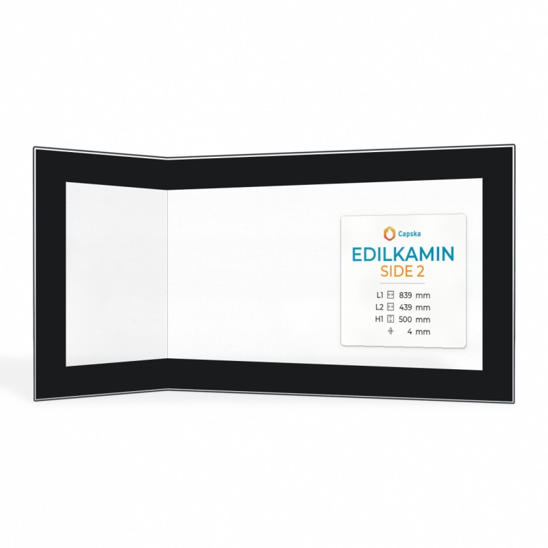 Vitre Edilkamin SIDE 2 - Verre Pliée Sérigraphié pour insert