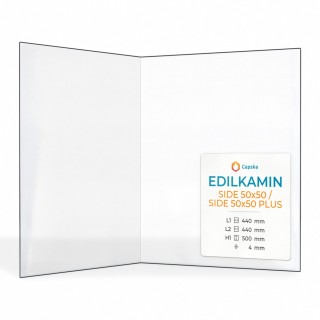Vetro Edilkamin SIDE 50x50 - Vetro Piegato per Caminetti