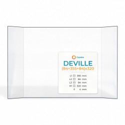 Deville (84+355+84)X320 Glass - Prismatic glass panel for fireplace insert