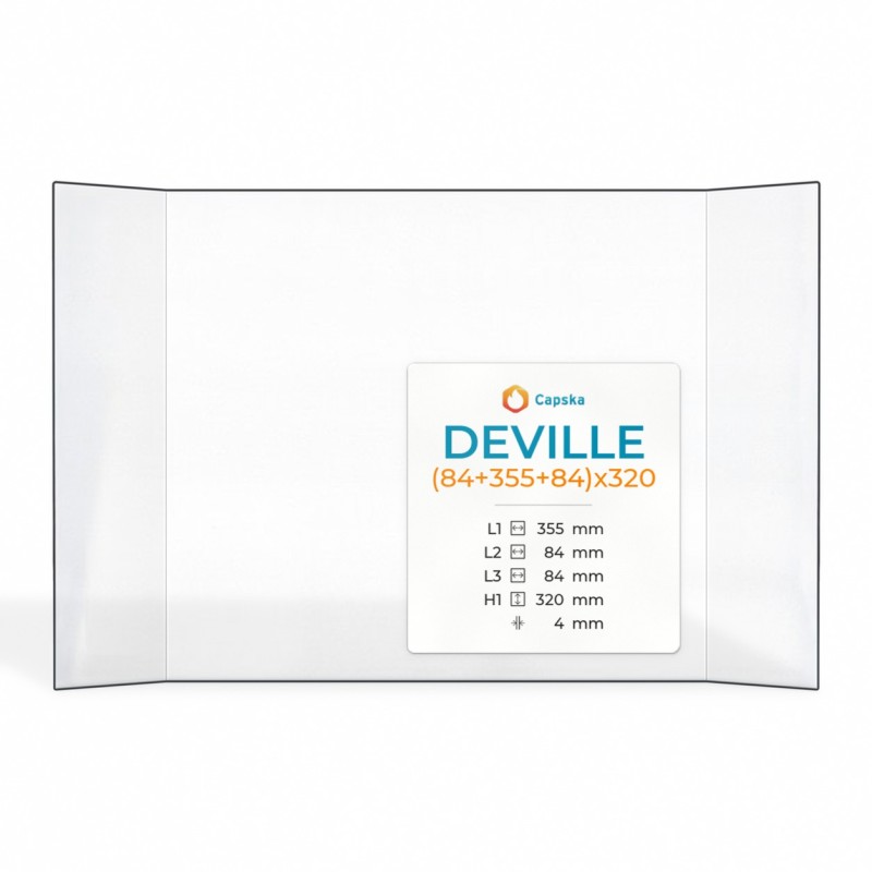 Deville Glass Panel for Fireplace Insert - Prismatic Design