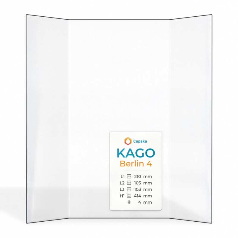 Kago BERLIN 4 Glas - Prismatisches Kaminglas für Kaminofen