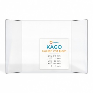 Kago Goliath MIT DOM Glas - Prismatisch Kaminglas für Kaminofen