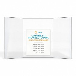 Caminetti Montegrappa (250+350+250)X460 Glass - Prismatic glass panel for fireplace insert