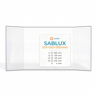 Vitre Sablux (215+520+215)X445 - Verre Prismatique pour poêle à bois