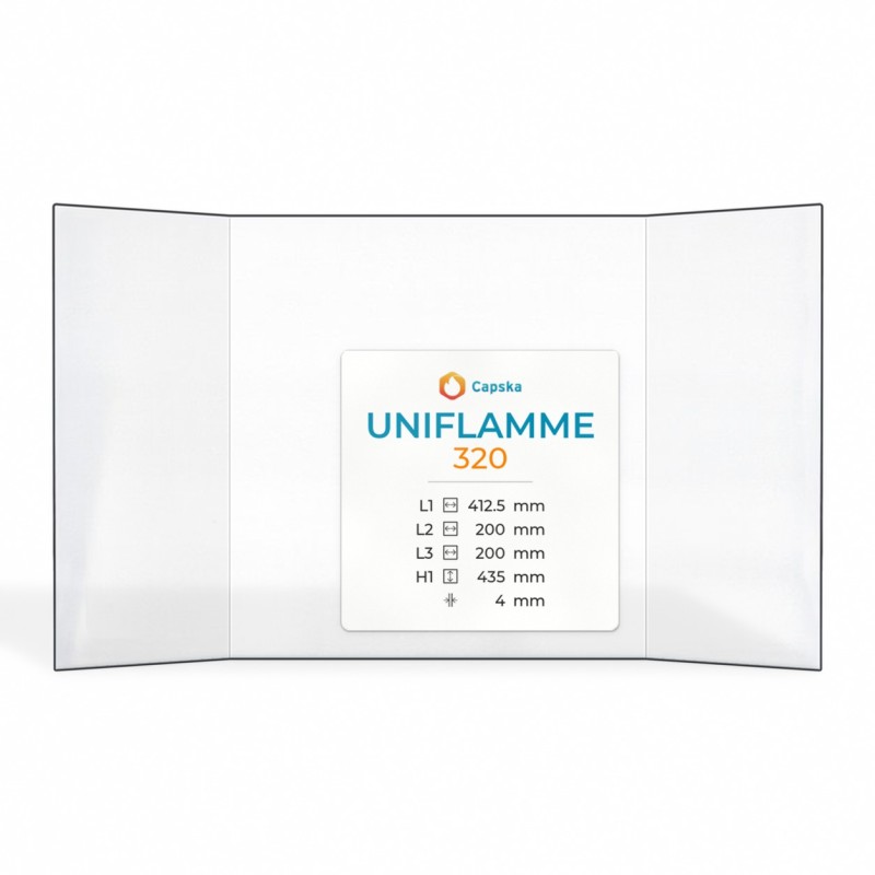 Vitre Uniflamme 320 - Verre Prismatique pour poêle à bois