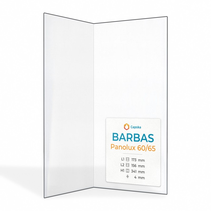 Vetro Barbas PANOLUX 60/65 - Vetro Piegato per stufa a legna