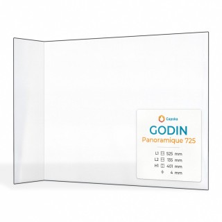 Vitre Godin PANORAMIQUE 725 - Verre Plié pour insert