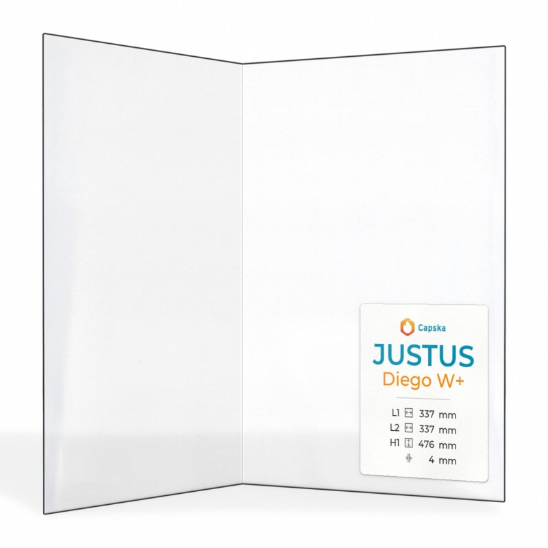 Justus DIEGO W+ Glas - Gefaltet Kaminglas für Kaminofen