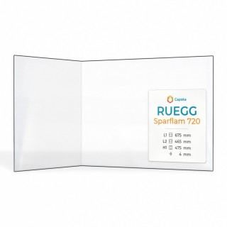 Ruegg SPARFLAM 720 Glas - Gefaltet Kaminglas für Kaminofen