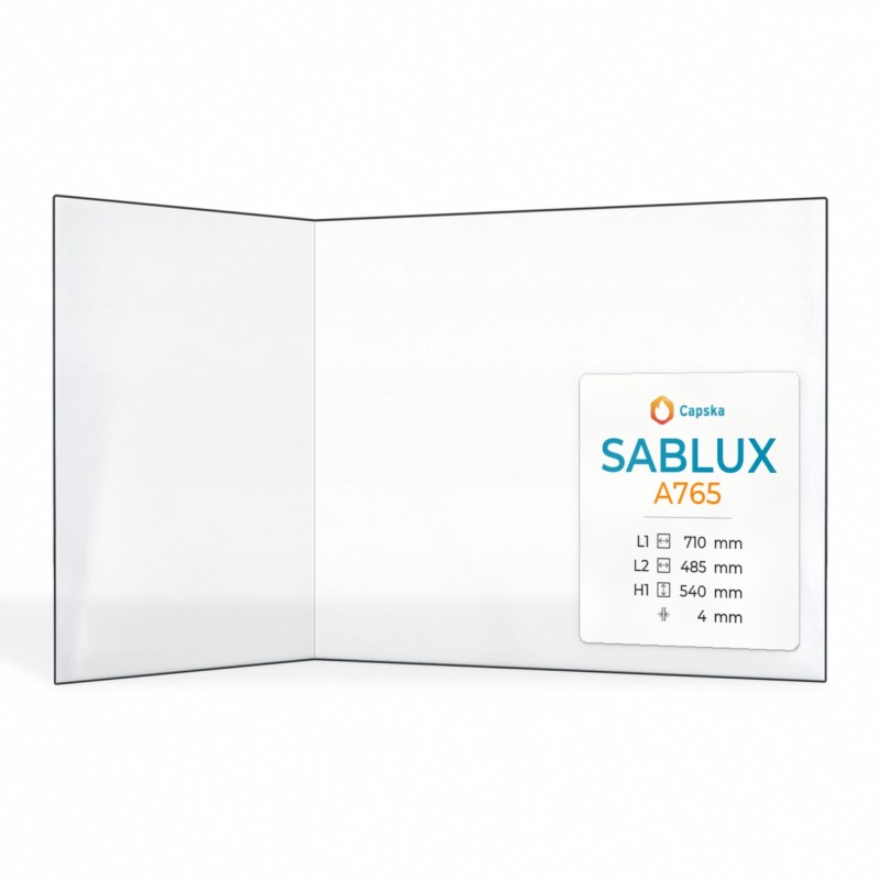 Sablux A765 Glas - Gefaltet Kaminglas für Kaminofen