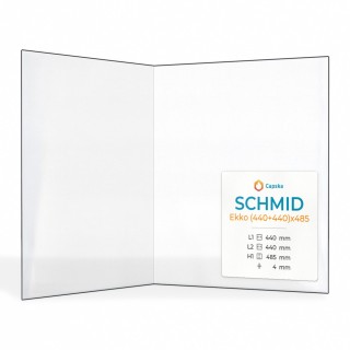 Vetro Schmid EKKO (440+440)X485 - Vetro Piegato per inserto caminetto