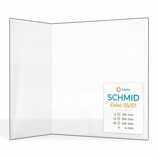 Vetro Schmid EKKO 55/57 - Vetro Piegato per Camino
