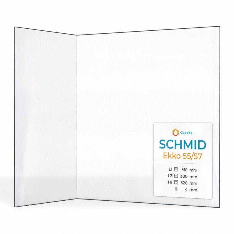Vitre Schmid EKKO 55/57 - Verre Pliée pour insert
