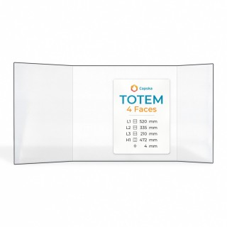 Vetro Totem 4 Faces - Vetro Prismatico per inserto caminetto