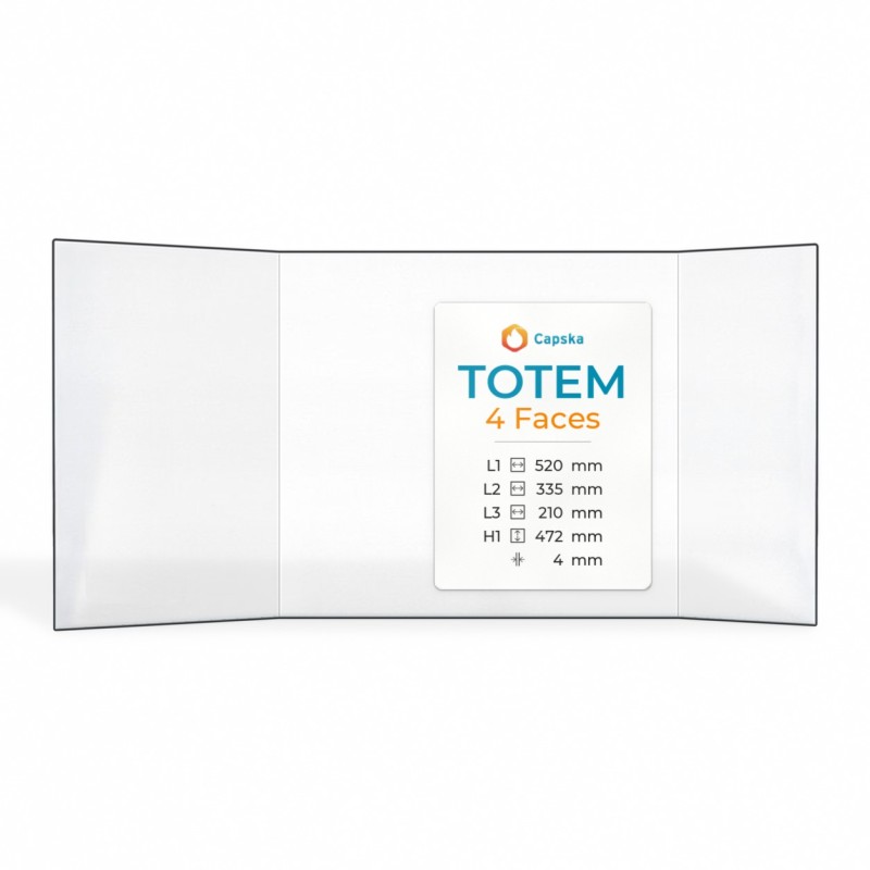 Totem 4 Faces Glas - Prismatisches Kaminglas für Kaminofen