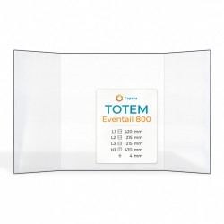 Totem EVENTAIL 800 Glass - Prismatic glass panel for fireplace insert