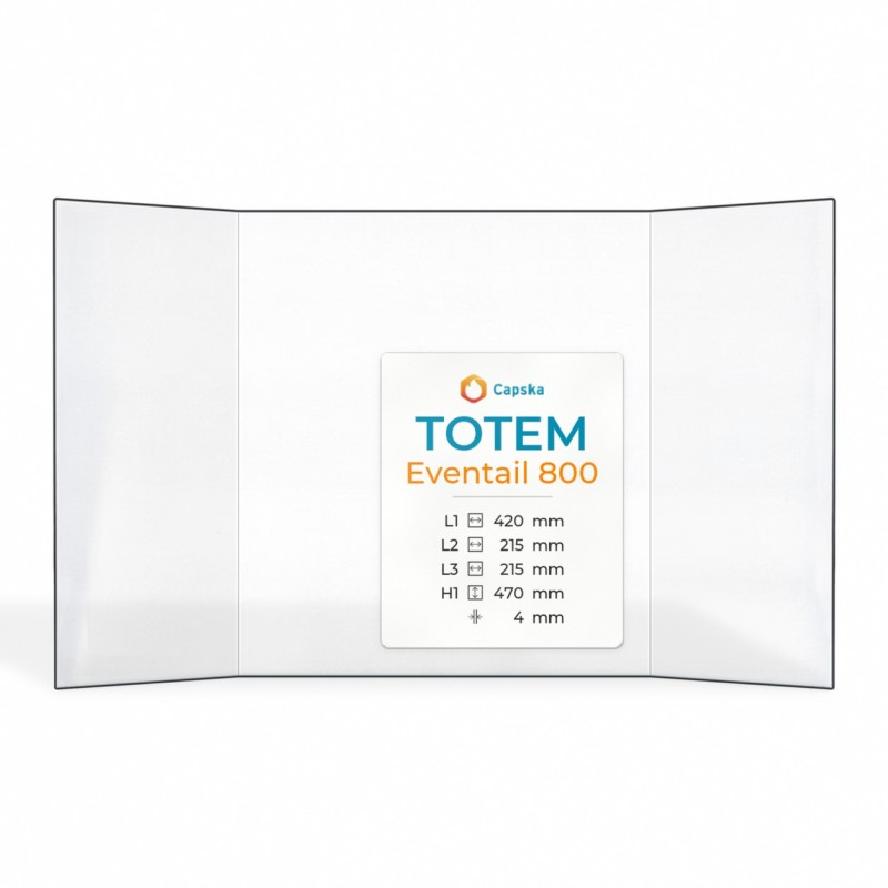 Totem EVENTAIL 800 Glas - Prismatisch Kaminglas für Kaminofen