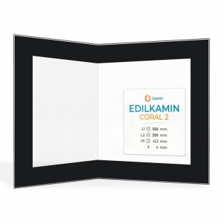 Vitre Edilkamin CORAL 2 - Verre Pliée Sérigraphié
