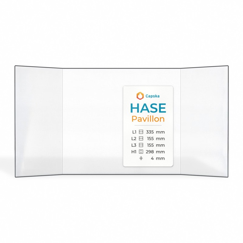 Hase PAVILLON Glas - Prismatisches Kaminglas für Kaminofen