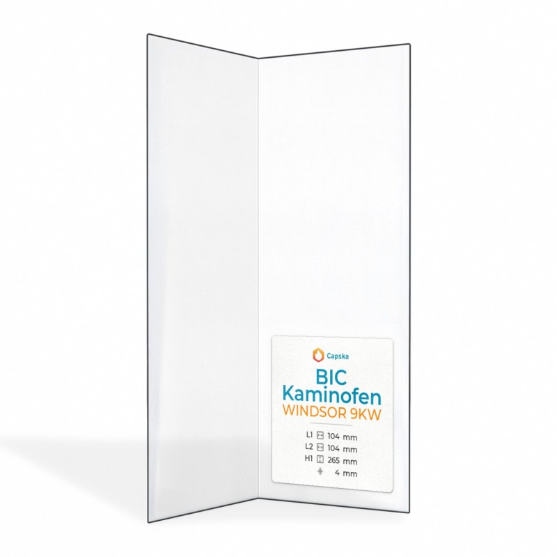Bic WINDSOR 9KW Glass - Folded Glass Panel for Wood Burning Stove
