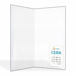 Vitre Cera (380+380)X625 - Verre Pliée pour poêle à bois