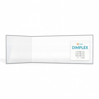 Vetro Dimplex (800+450)X300 - Vetro Piegato per stufa a legna