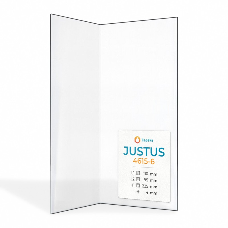Vitre Justus 4615-6 - Verre Pliée pour poêle à bois