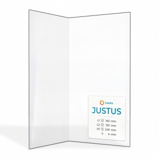 Vitre Justus (140+120)X249 - Verre Pliée pour poêle à bois
