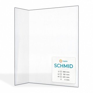 Vitre Schmid (308+120)X405 - Verre Pliée pour insert